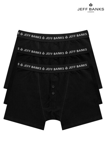 Jeff Banks Black Mens 3 Pack Multipack Boxers (R71209) | £16