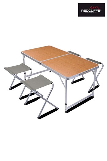 Redcliffs Silver Camping Table and Chair Set (R72092) | £85
