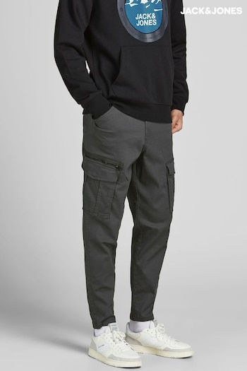 JACK & JONES Grey Cargo Tapered Trousers One (R73057) | £58