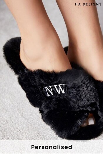 Personalised Fluffy Slippers by HA Design (R73128) | £35