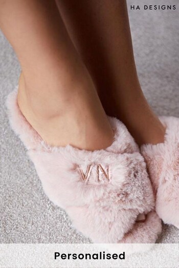 Personalised Fluffy Slippers by HA Design (R73130) | £35