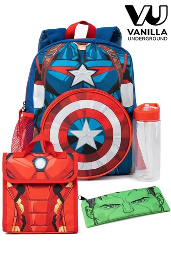 Vanilla Underground Blue Marvel Licensing 4 Piece Backpack Set (R73645) | £31