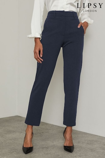 Lipsy Navy Blue Petite Tailored Tapered Smart Trousers (R73829) | £32