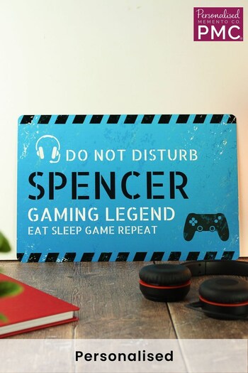 Personalised Do Not Disturb Gaming Metal Sign by PMC (R73837) | £12
