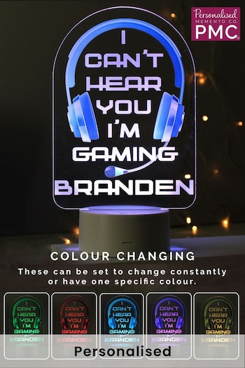 Personalised Blue Gaming LED Colour Changing Light by PMC (R73840) | £24