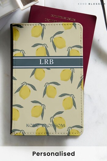 Personalised Sicilian Lemon  Passport Cover by  Koko Blossom (R74226) | £20