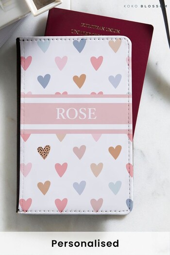 Personalised Cute Hearts  Passport Cover by  Koko Blossom (R74227) | £20