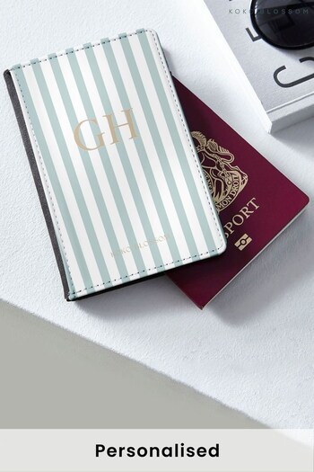 Personalised  Amalfi Stripe Passport Cover by  Koko Blossom (R74311) | £20