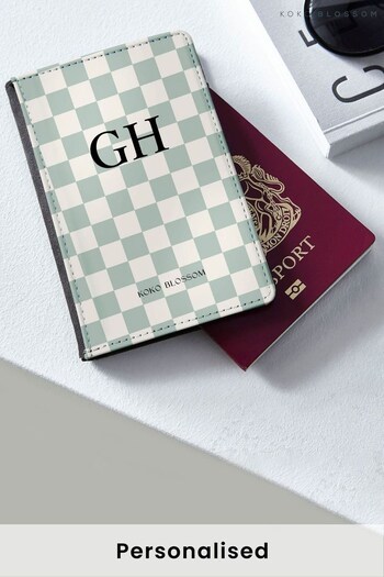 Personalised Check  Passport Cover by  Koko Blossom (R74320) | £20