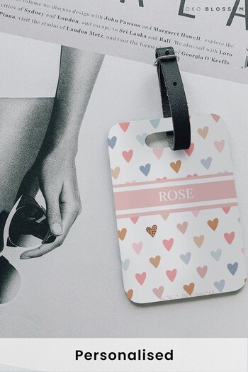 Personalised Cute Heart Luggage Tag by  Koko Blossom (R74323) | £14