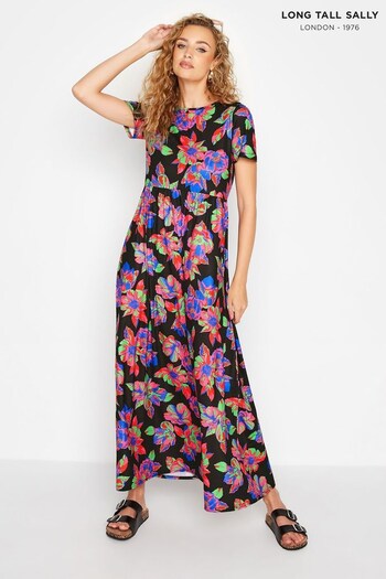 Long Tall Sally Black Abstract Floral Maxi Dress (R74397) | £39