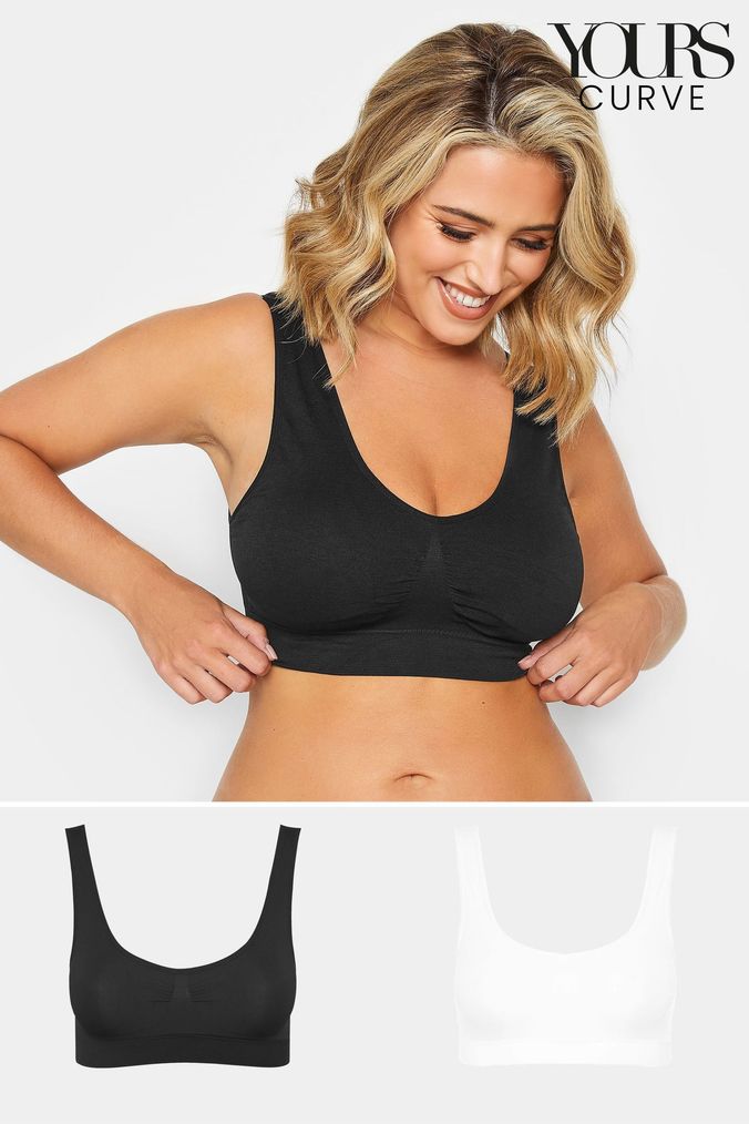 Yours Curve White 2 Pack Padded Seamfree Bra (R74510) | £24