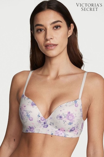 Victoria's Secret White Meadow Floral Non Wired Push Up Non Wired Push Up Bra (R74663) | £39