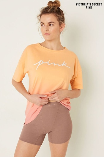 Victoria's Secret PINK Light Wash Orange Cotton Brief Short Pyjamas (R74809) | £36