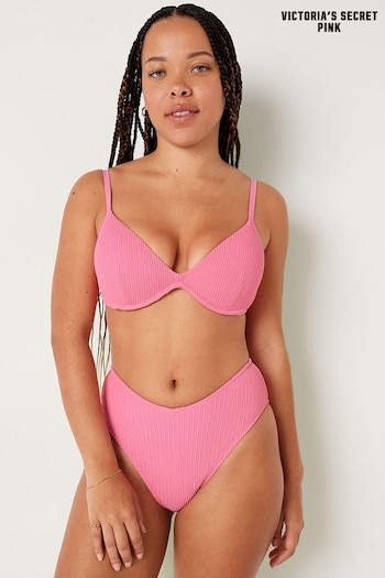 Victoria's Secret PINK Dreamy Pink High Waisted Crinkle Bikini Bottom (R74871) | £26