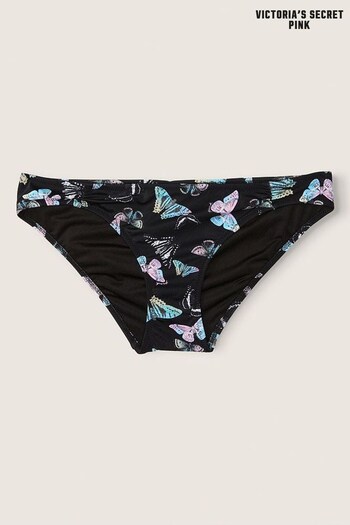 Victoria's Secret PINK Dark Charcoal Grey Butterfly Ruched Front Bikini Bottoms (R74951) | £26