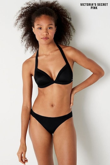 Victoria's Secret PINK Black Ruched Front Bikini Bottoms (R74952) | £26