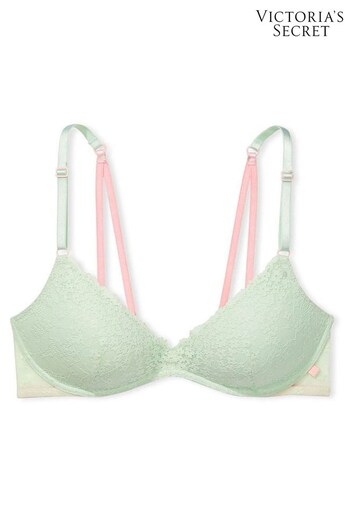 Victoria's Secret Misty Jade Green Lace Non Wired Push Up Bra (R74965) | £35