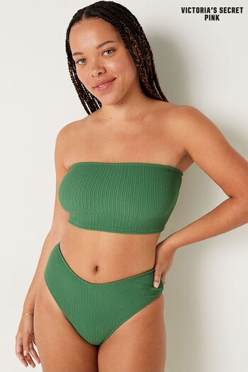 Victoria's Secret PINK Green Strapless Crinkle Bikini Top (R74966) | £30