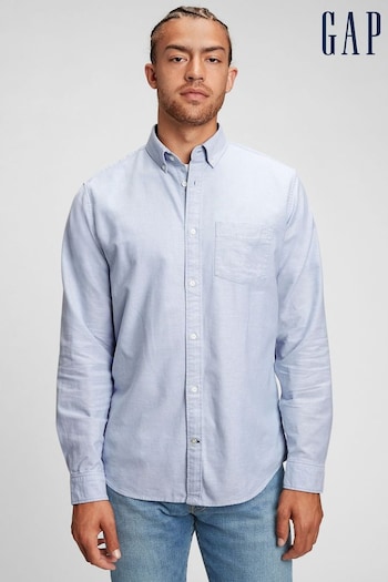 Gap Light Blue Classic Regular Fit Long Sleeve Oxford Shirt (R75816) | £35