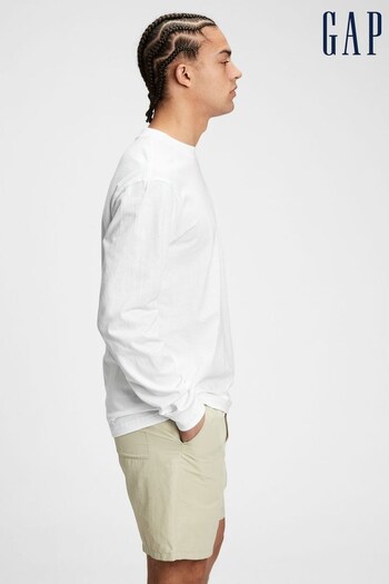 Gap White Classic Long Sleeve Crewneck T-Shirt (R77014) | £20