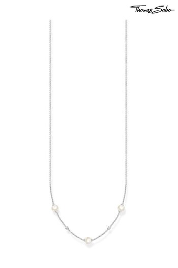 Thomas Sabo White Silver Pearl Necklace (R77189) | £98