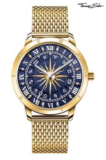 Thomas Sabo Gold Magic Stars Watch With Blue Dial (R77193) | £329