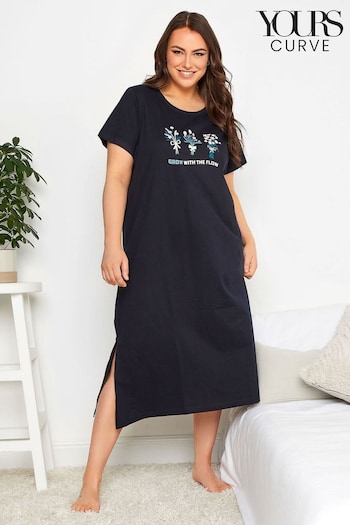 Yours Curve Blue Grow With The Flow Midaxi Nightdress (R78532) | £20