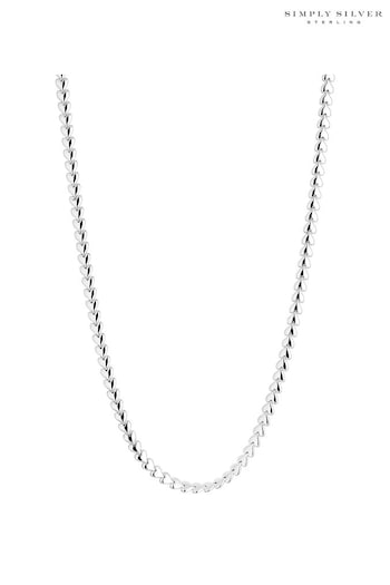 Simply Silver Silver Heart Row Allway Necklace (R78848) | £65