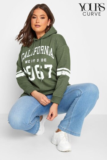 Yours Curve Green Varsity California Sweatshirt (R79153) | £27
