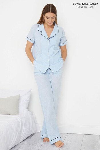 Long Tall Sally Blue Woven Pyjama Set (R79161) | £38