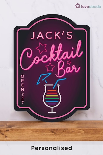 Personalised Neon Effect Bar Sign by Loveabode (R79194) | £18