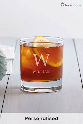 Personalised Initials Whisky Glass by Loveabode (R79212) | £17