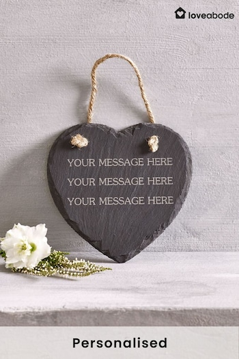 Personalised Real Slate Heart by Loveabode (R79213) | £19