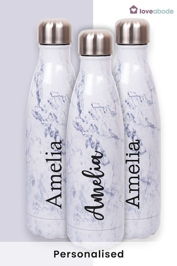 Personalised Marble Effect Water Bottle by Loveabode (R79216) | £20