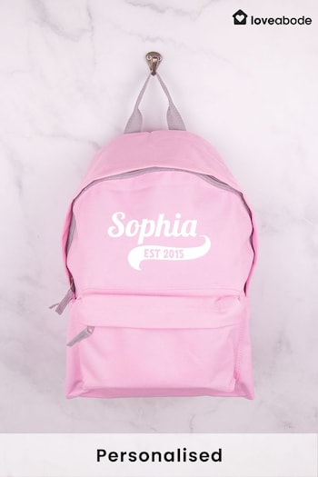 Personalised Light Pink Backpack by Loveabode (R79223) | £19