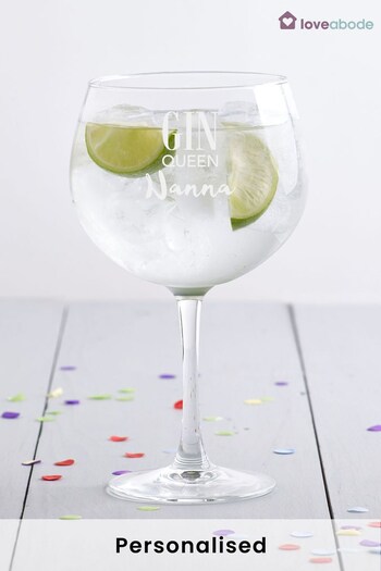 Personalised Gin Queen Balloon Glass By Loveabode (R79230) | £20