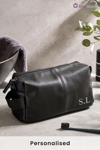 Personalised Men's Faux Leather Wash Bag By Loveabode (R79244) | £24