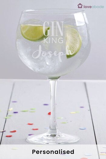 Personalised Gin King Balloon Glass By Loveabode (R79253) | £20