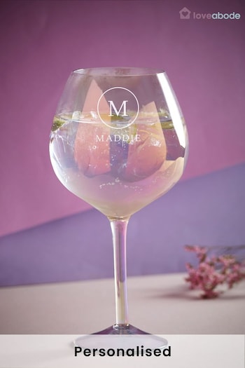 Personalised Iridescent Gin Glass by Loveabode (R79306) | £23