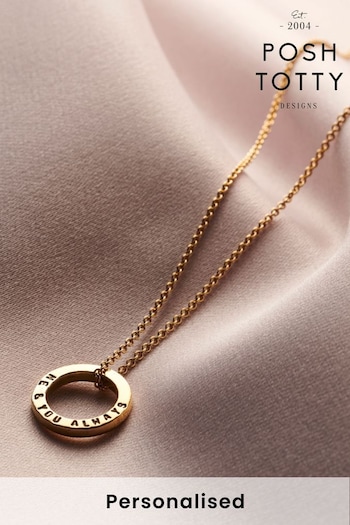 Personalised Mini Circle Necklace by Posh Totty Designs (R79327) | £40