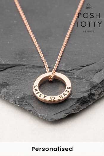 Personalised Mini Circle Necklace by Posh Totty Designs (R79328) | £40