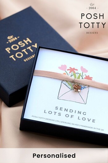 Personalised Flower Bracelet Gift Box by Posh Totty Designs (R79335) | £23