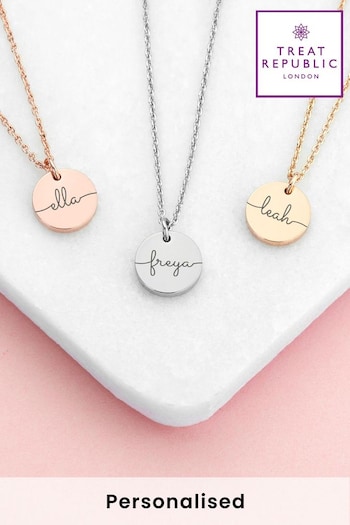 Personalised Disc Necklace by Treat Republic (R79366) | £24