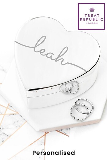 Personalised Heart Jewellery Box by Treat Republic (R79372) | £28