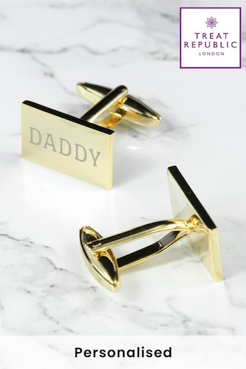 Personalised Gold Plated Cufflinks by Treat Republic (R79411) | £24