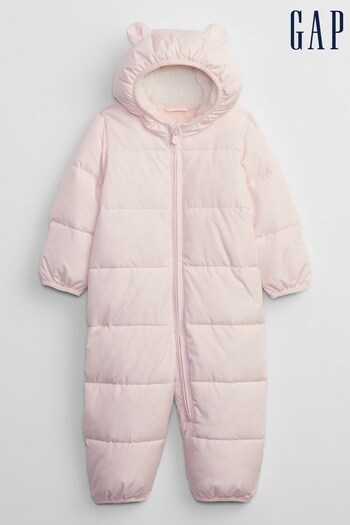 Gap Pink Puffer Water Resistant Baby Snowsuit (R80183) | £45