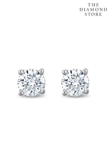 The Diamond Store 9k White Gold Lab Diamond Stud Earrings 0.20ct H/Si Quality 3mm (R80337) | £199