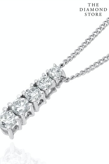 The Diamond Store 9k White Gold Lab Diamond Life Journey Pendant Necklace 0.25ct H/Si (R80342) | £245