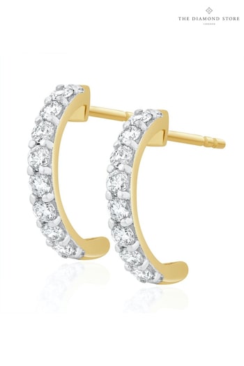 The Diamond Store 9k Gold Comfort Huggy Lab Diamond Earrings 0.50ct H/Si (R80349) | £395